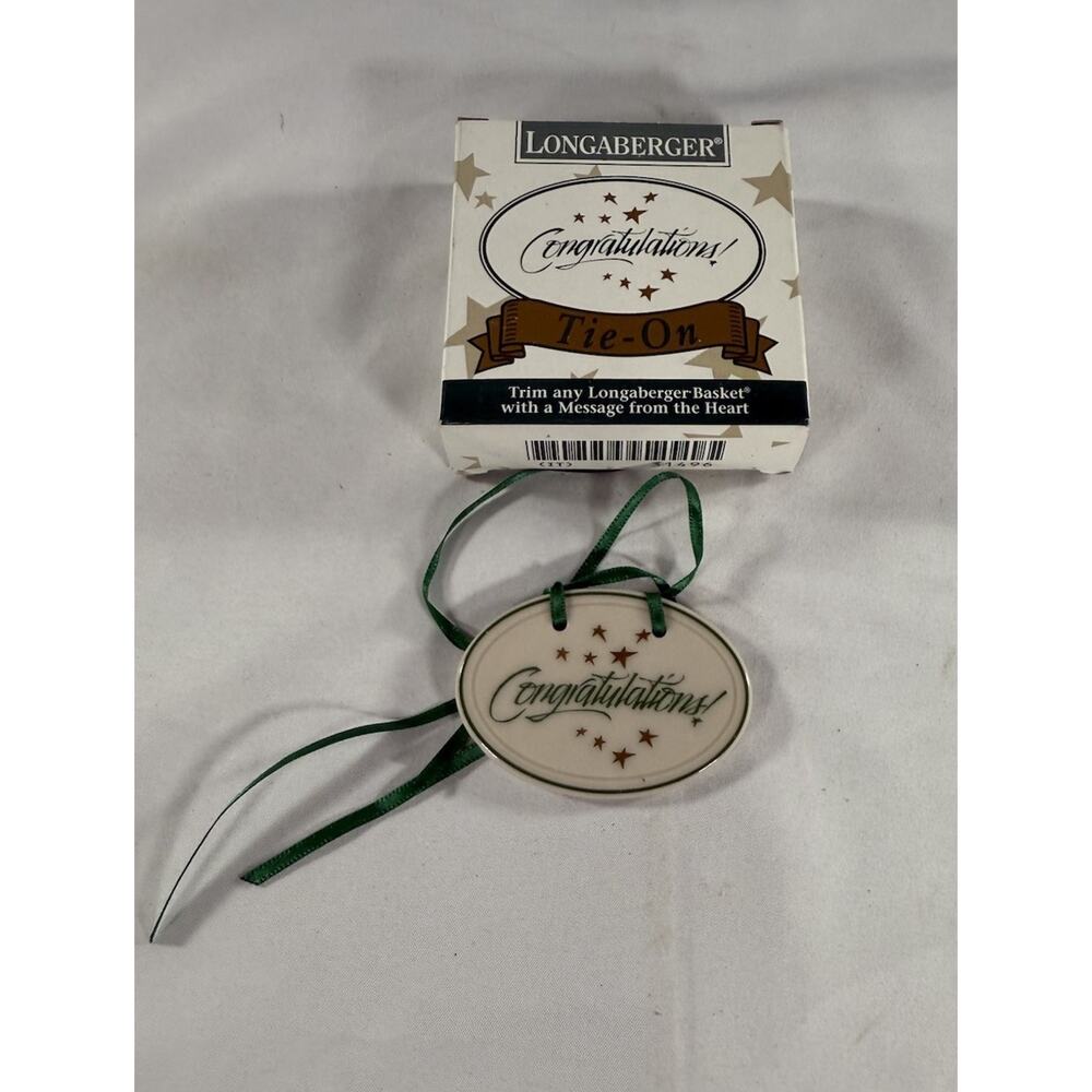 Longaberger Congratulations Oval Tie-On 31496